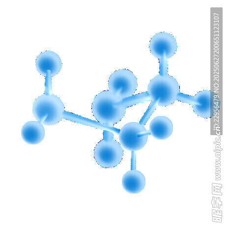 蓝色分子结构模型
