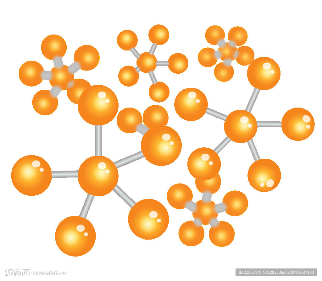 橙色分子结构模型展示