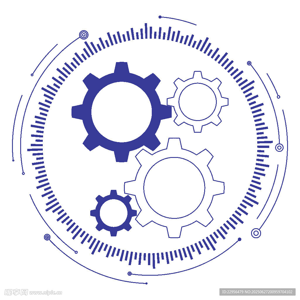 齿轮科技元素圆形图案