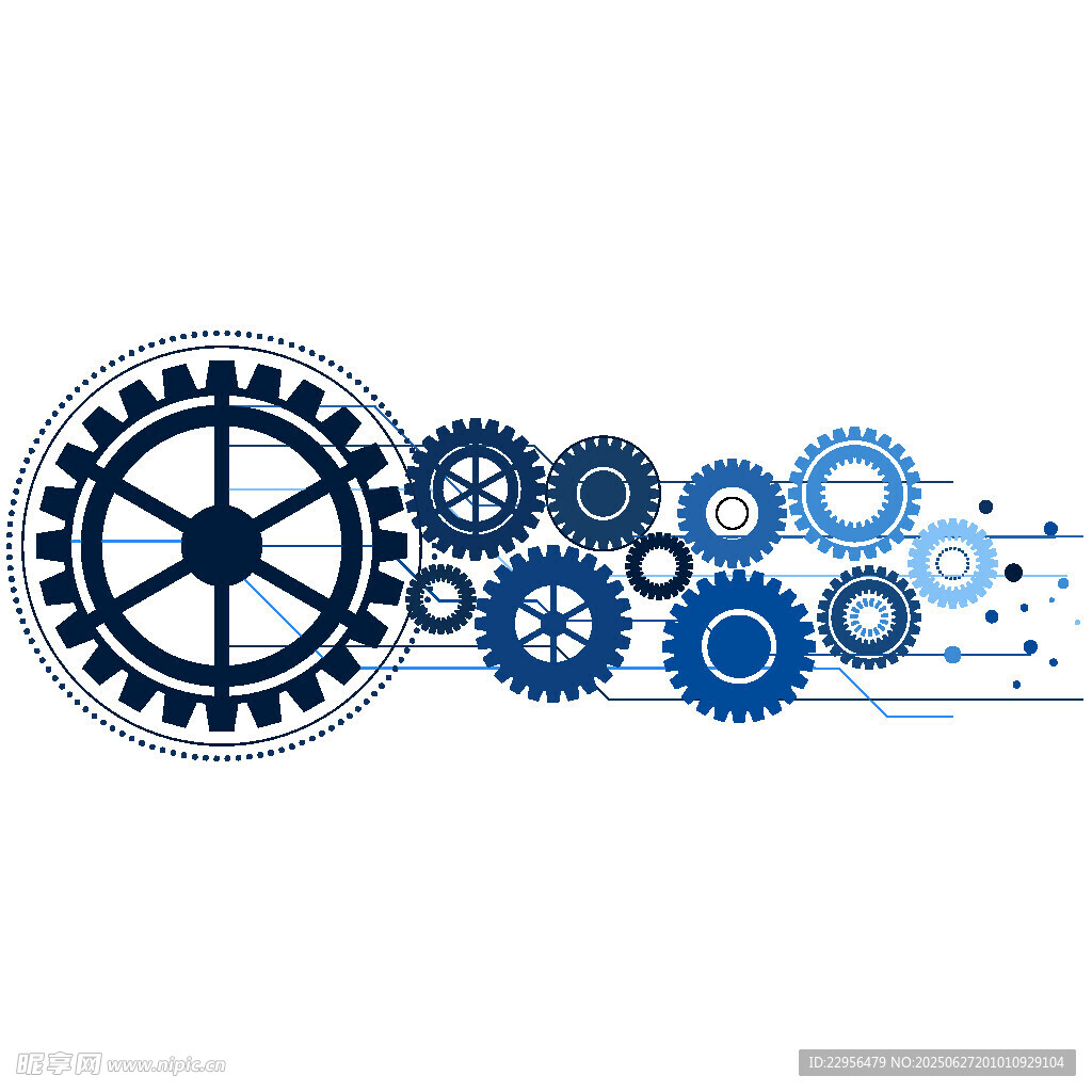 蓝色齿轮图案设计元素