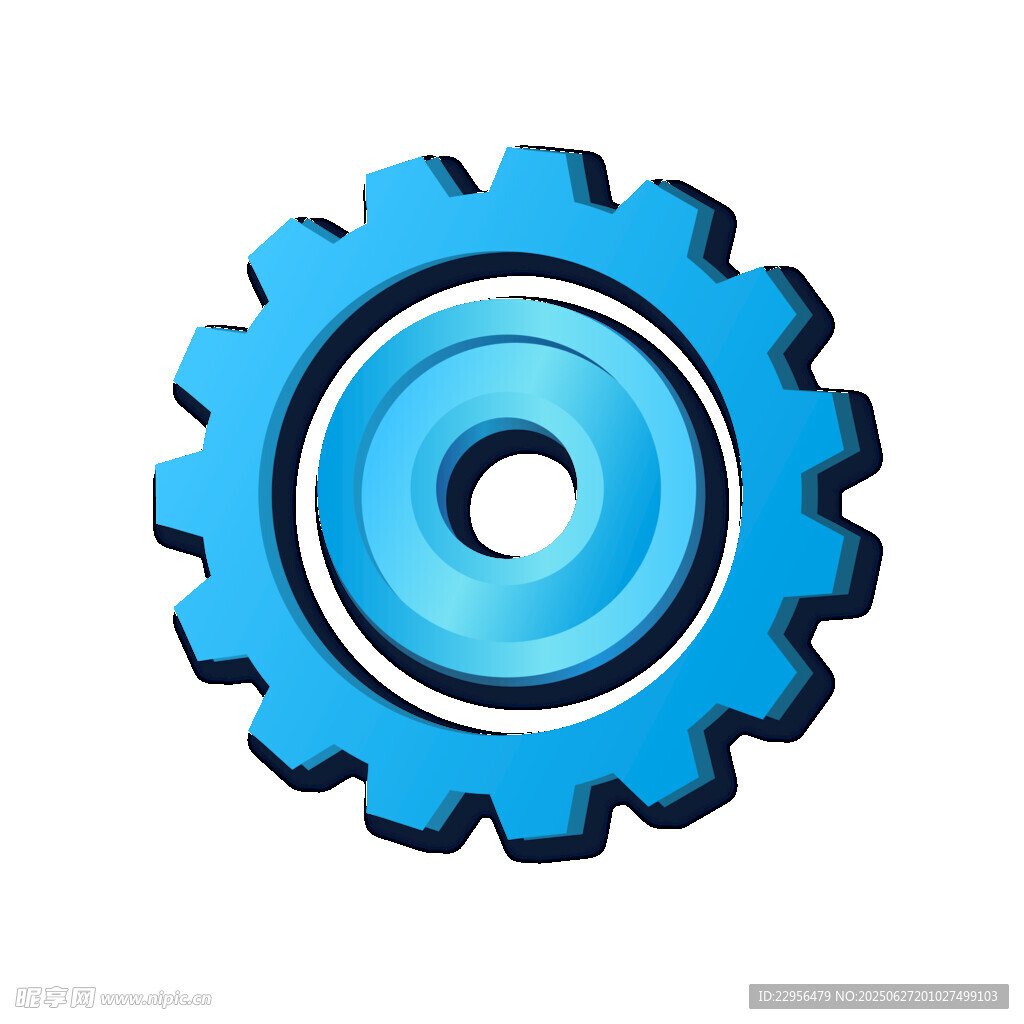 蓝色齿轮图标