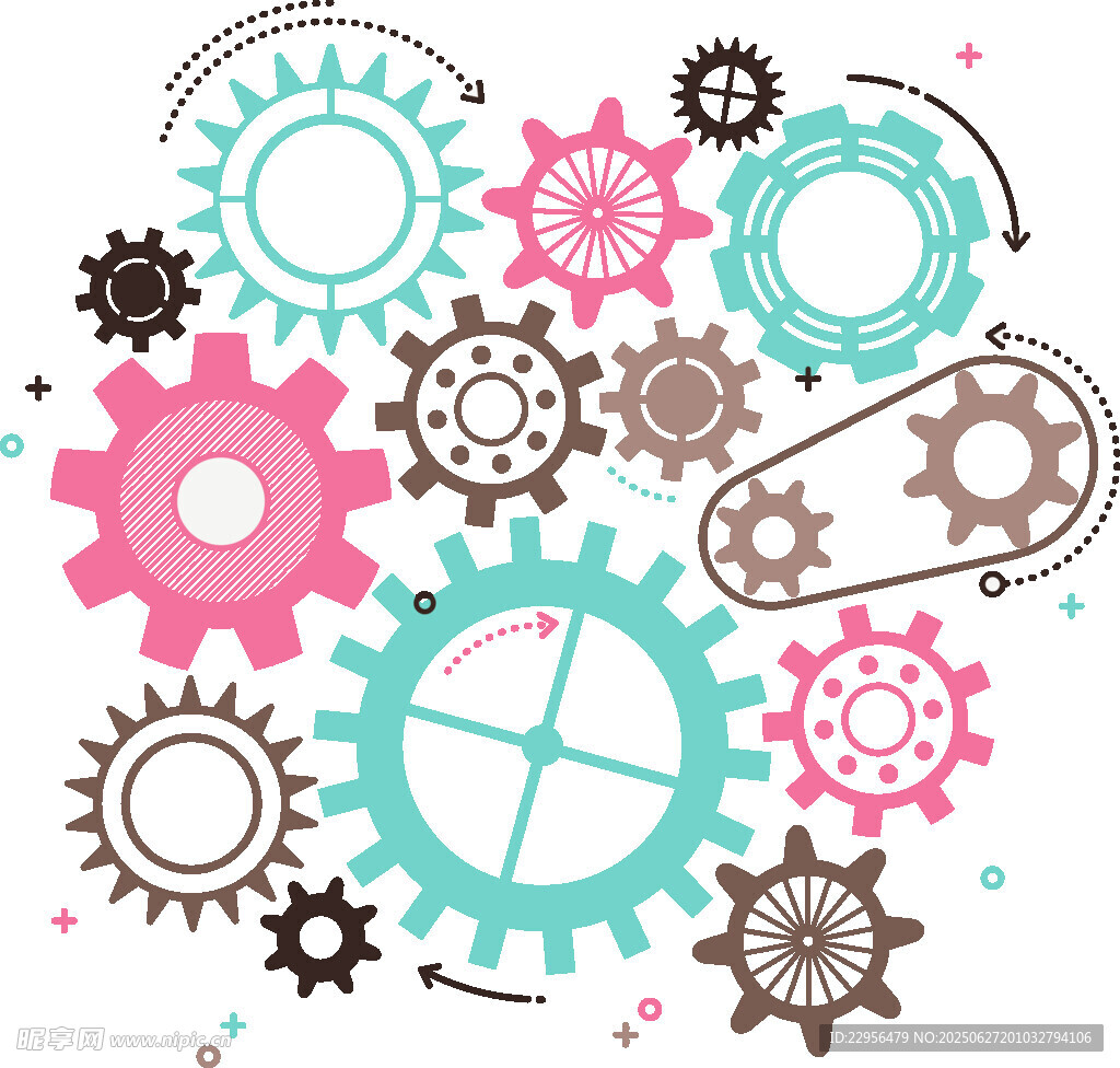 多彩齿轮图案设计