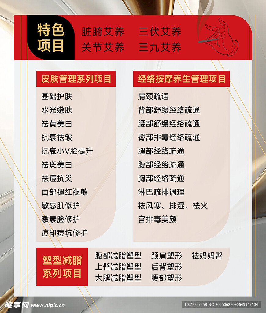 护肤养生项目海报展板