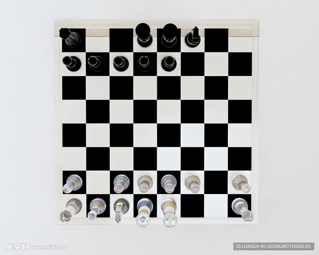 黑白棋盘上的国际象棋布局