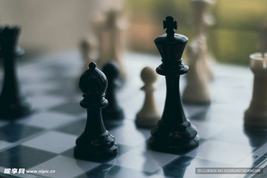 棋盘上的国际象棋棋子