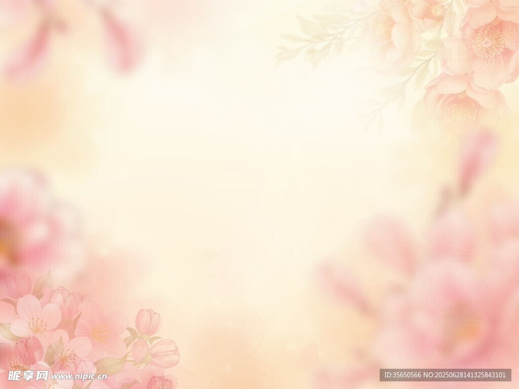 梦幻粉色花卉背景图