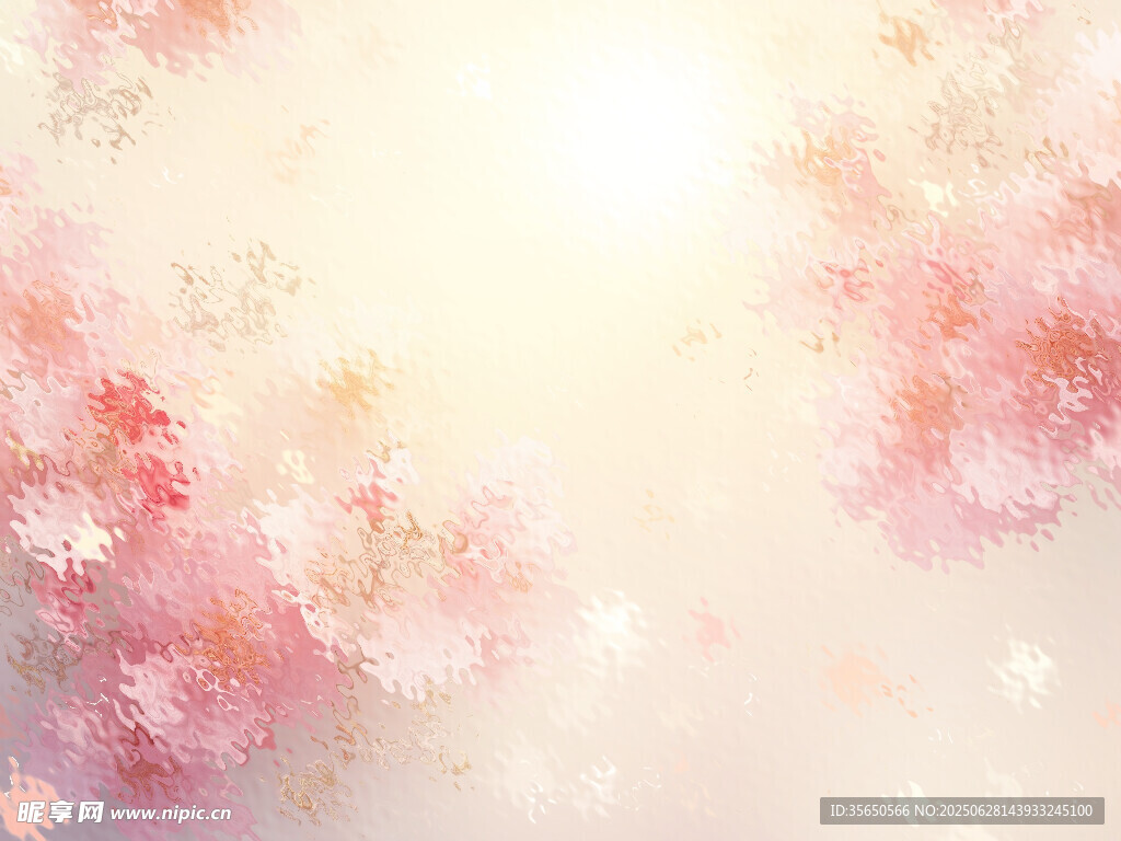 梦幻粉色花卉油画模糊背景