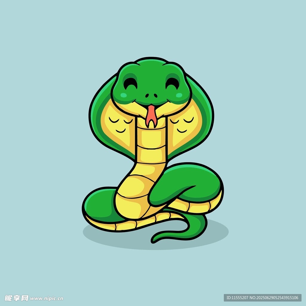 可爱卡通眼镜蛇形象