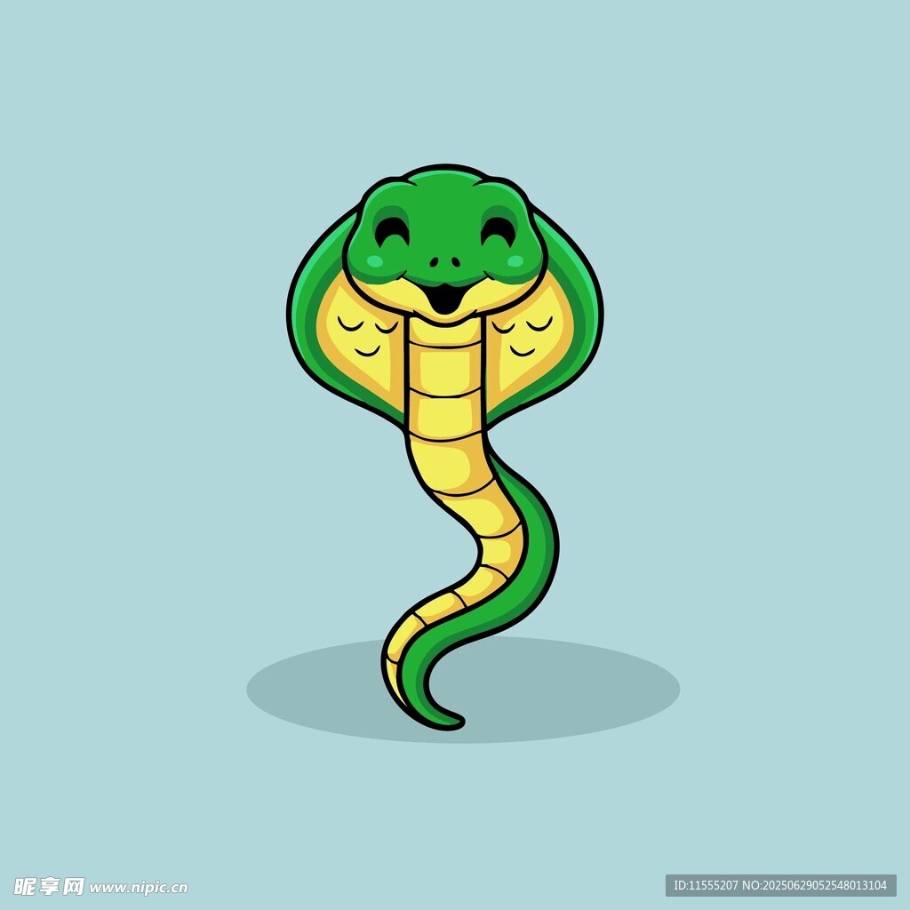 可爱卡通眼镜蛇形象