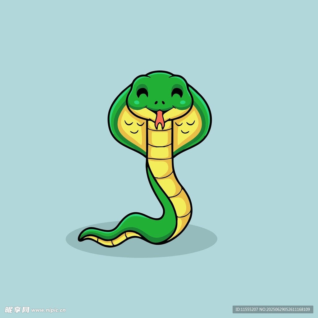可爱卡通眼镜蛇形象