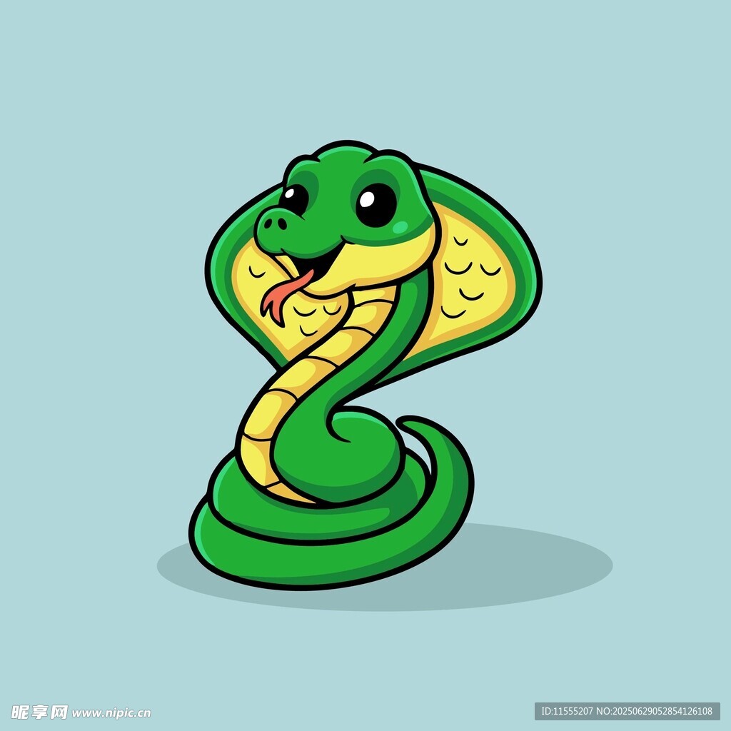 可爱卡通眼镜蛇形象