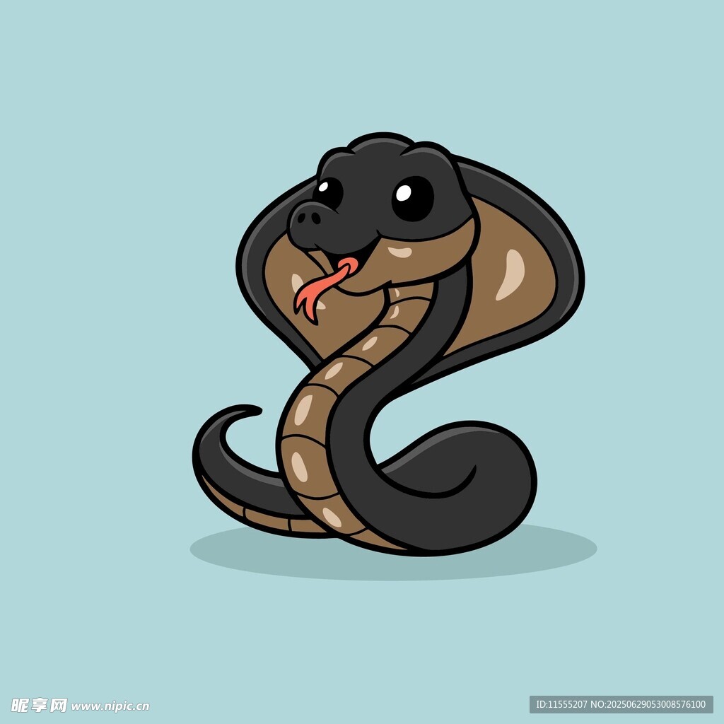 可爱卡通眼镜蛇形象