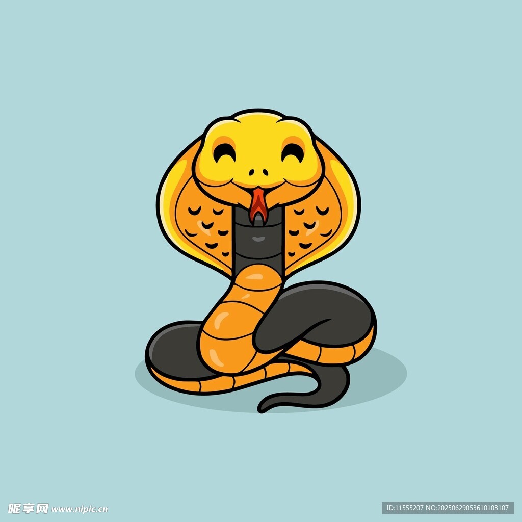 可爱卡通眼镜蛇形象