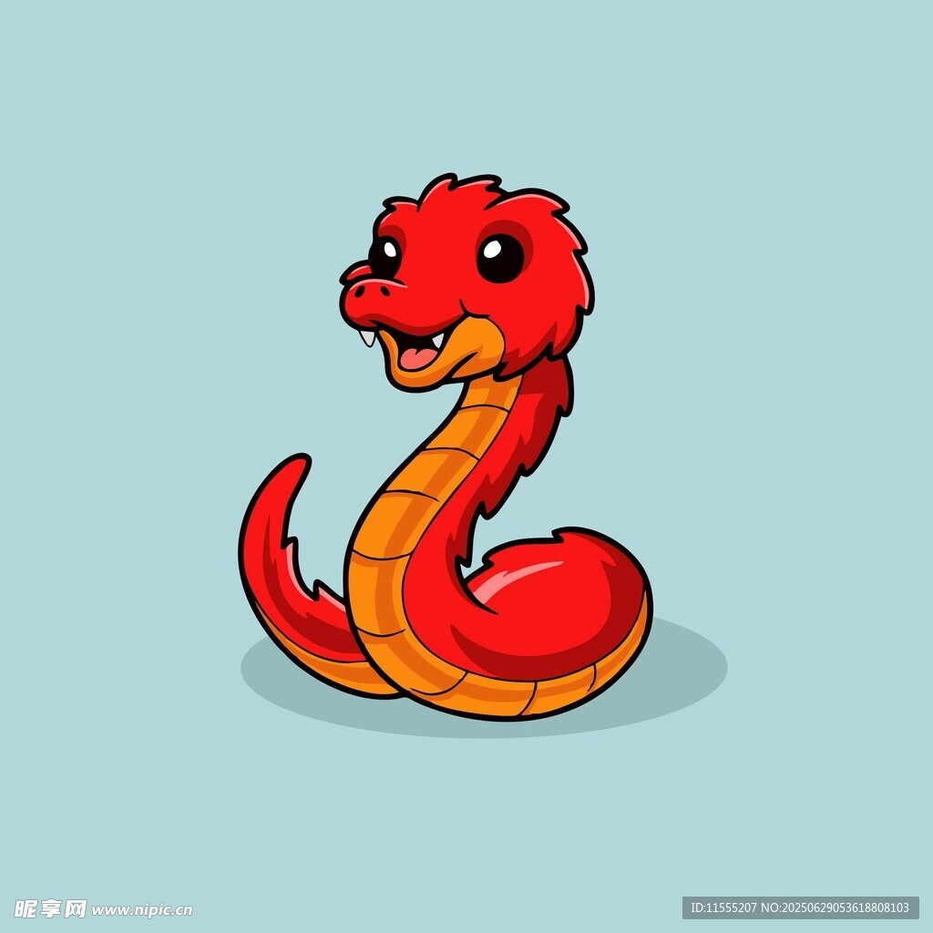 可爱红色卡通蛇形象
