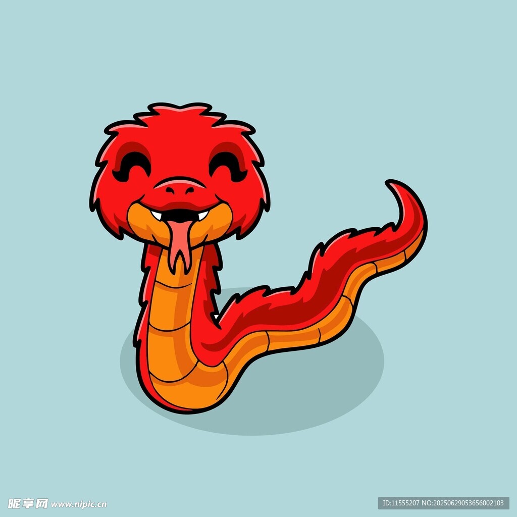 可爱红色卡通蛇形象