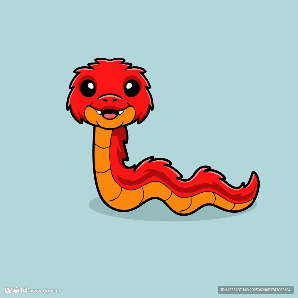 可爱卡通红蛇形象
