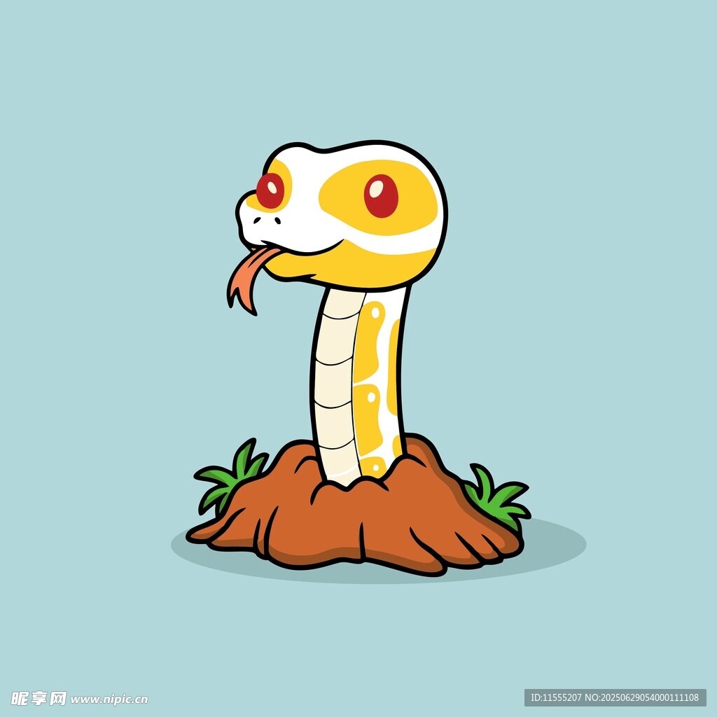 可爱卡通小蛇吐信子