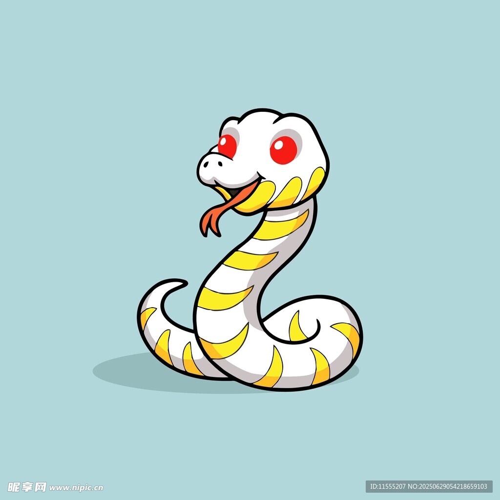 卡通眼镜蛇形象插画
