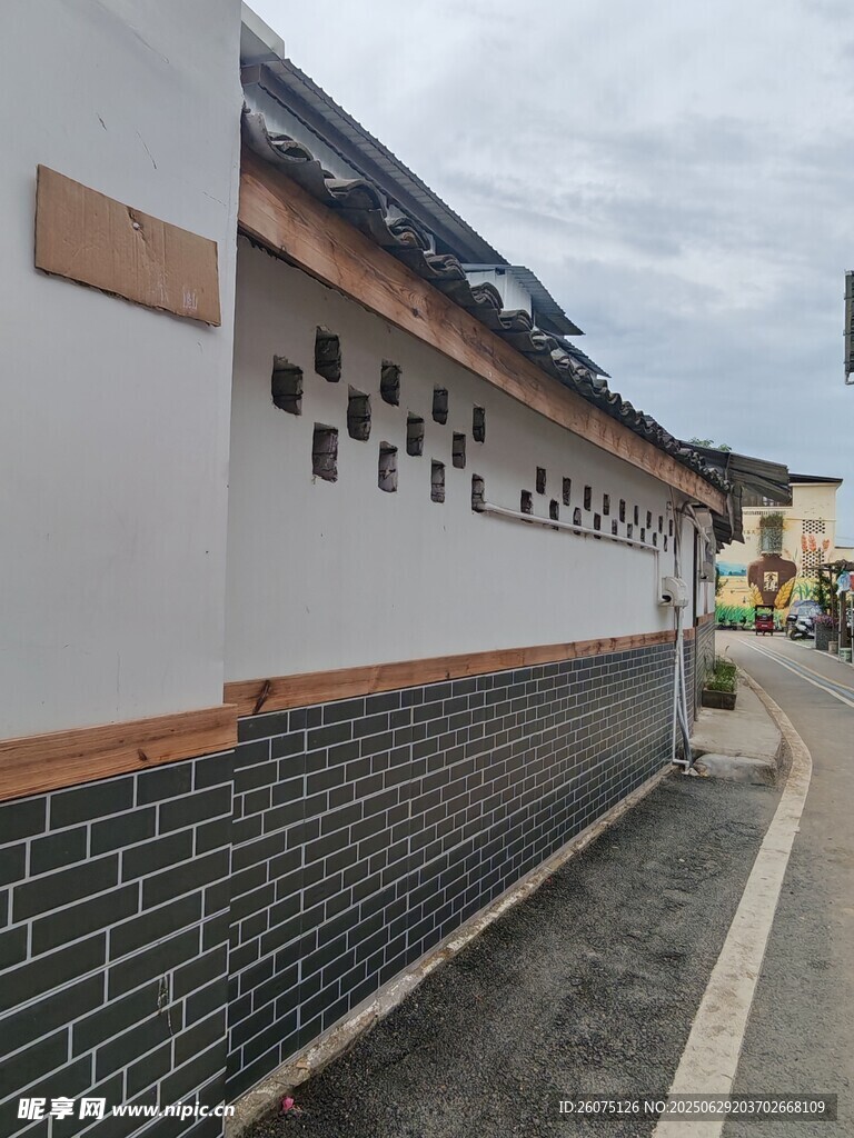 中式风格围墙建筑景观