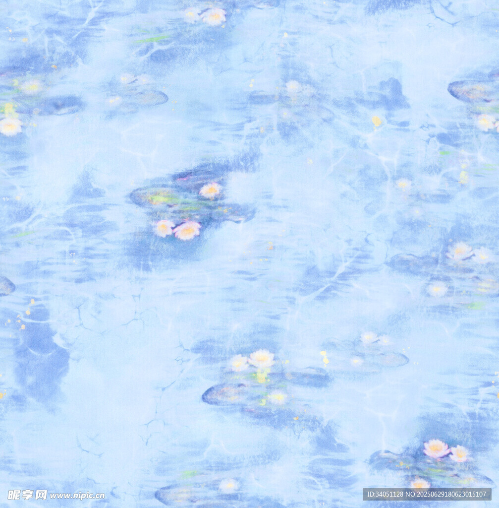 浅蓝色梦幻花卉纹理图案