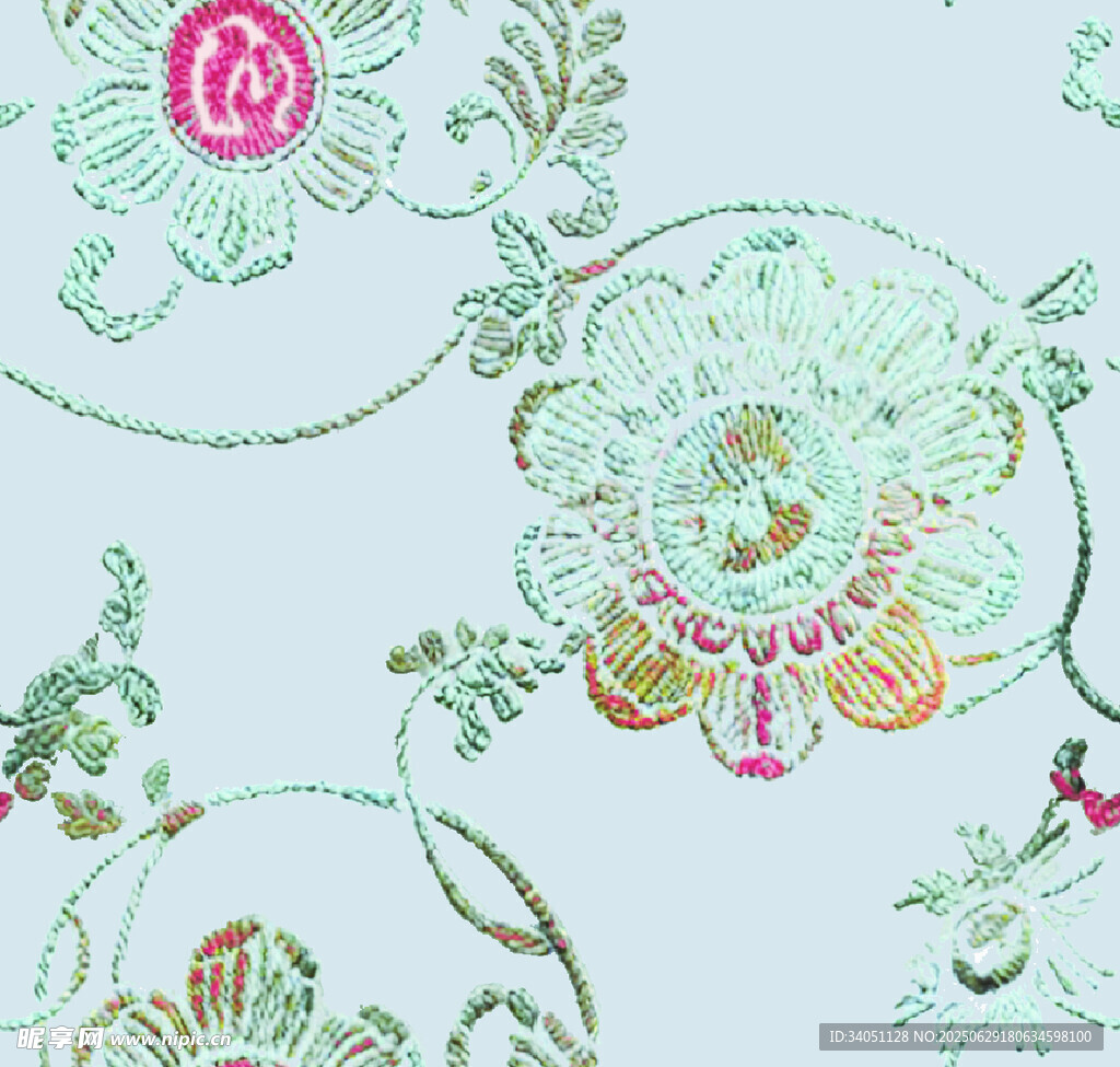 清新花卉图案纹理背景