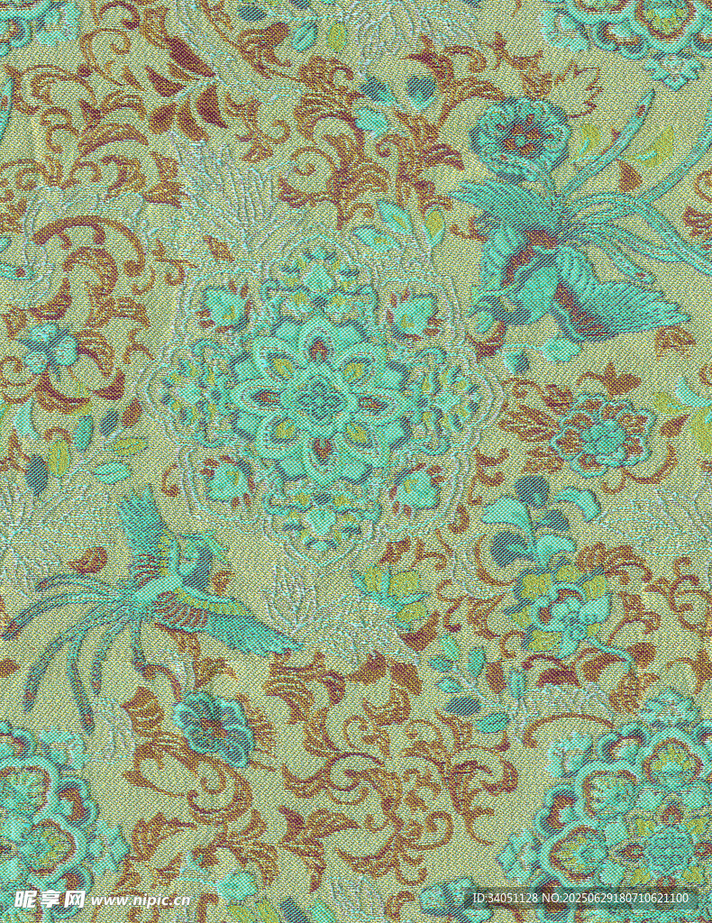 复古风多彩花卉图案纹理