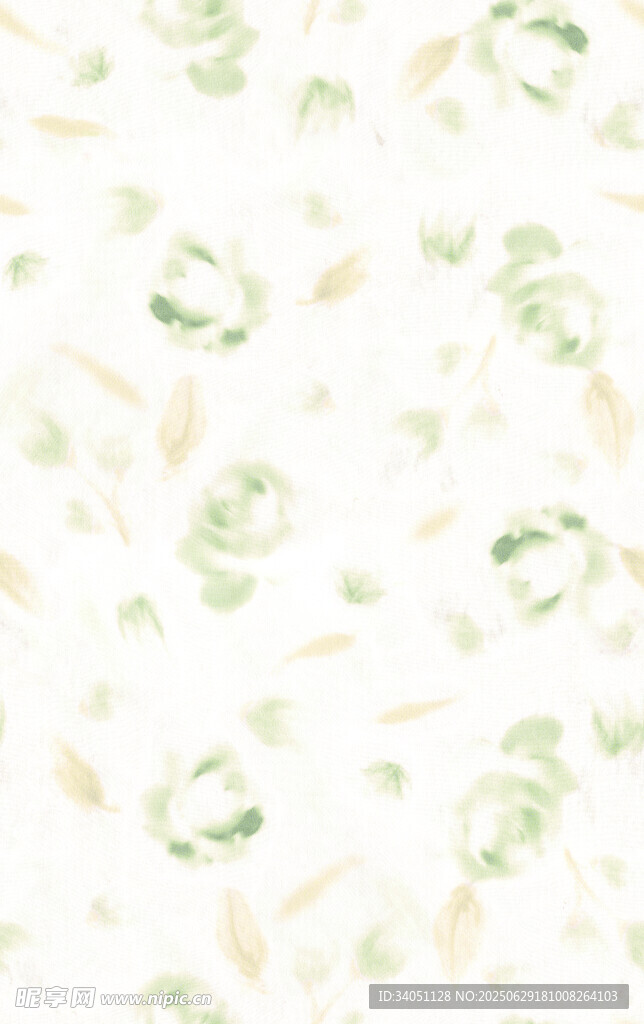 清新绿植花卉图案背景