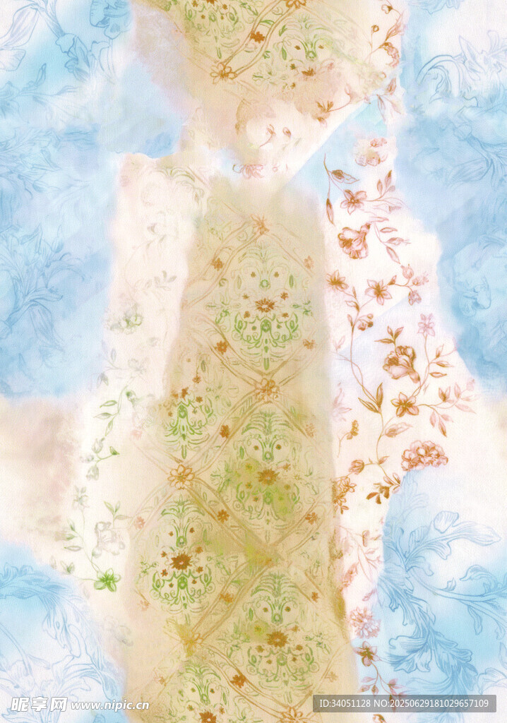 梦幻花卉图案背景