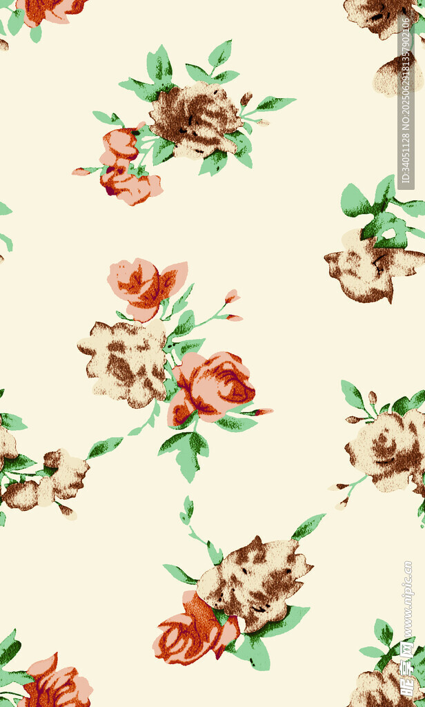 复古花卉图案纹理背景