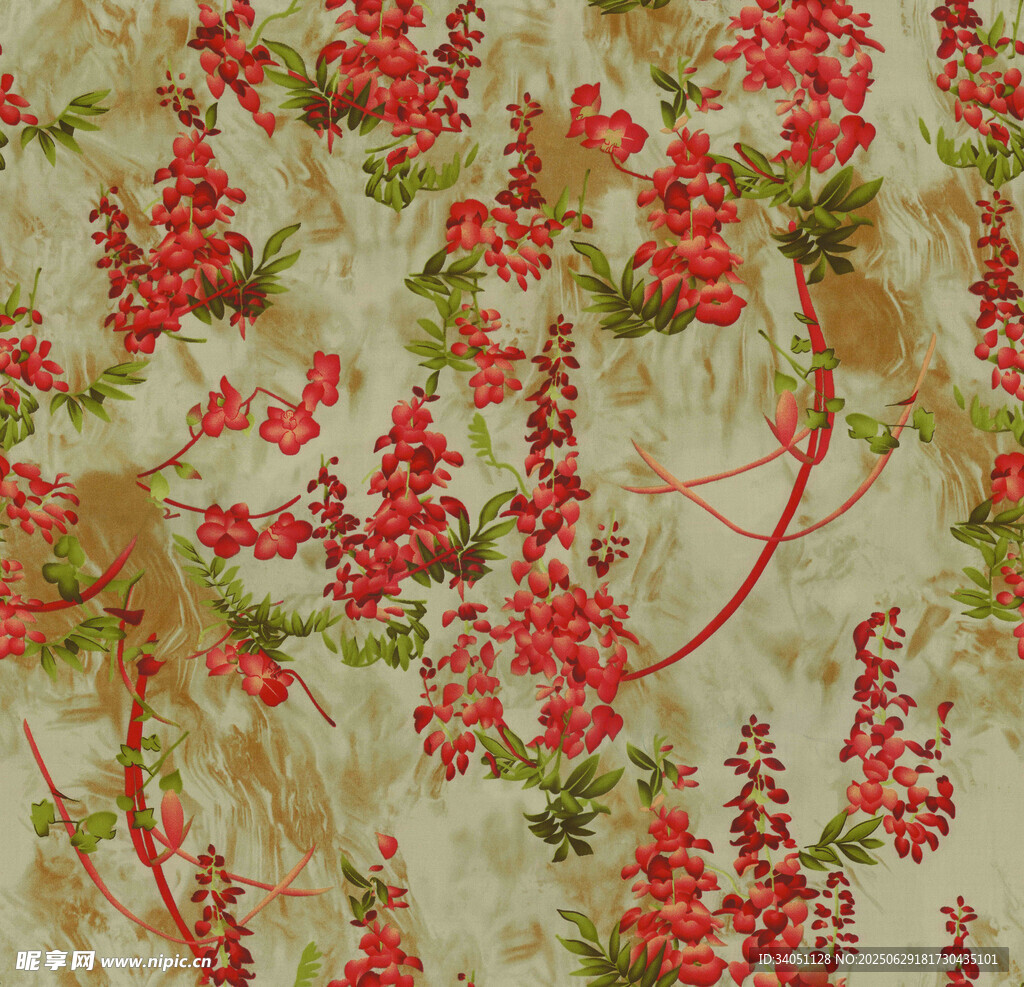 复古花卉图案布料