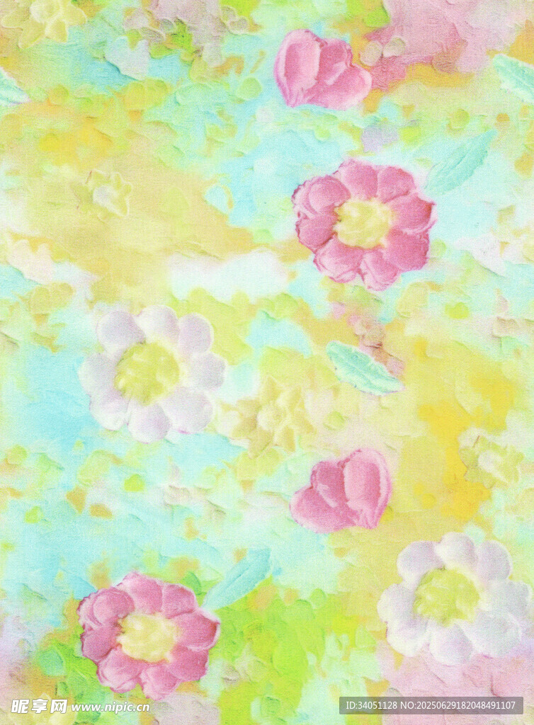 梦幻花卉水彩背景图案