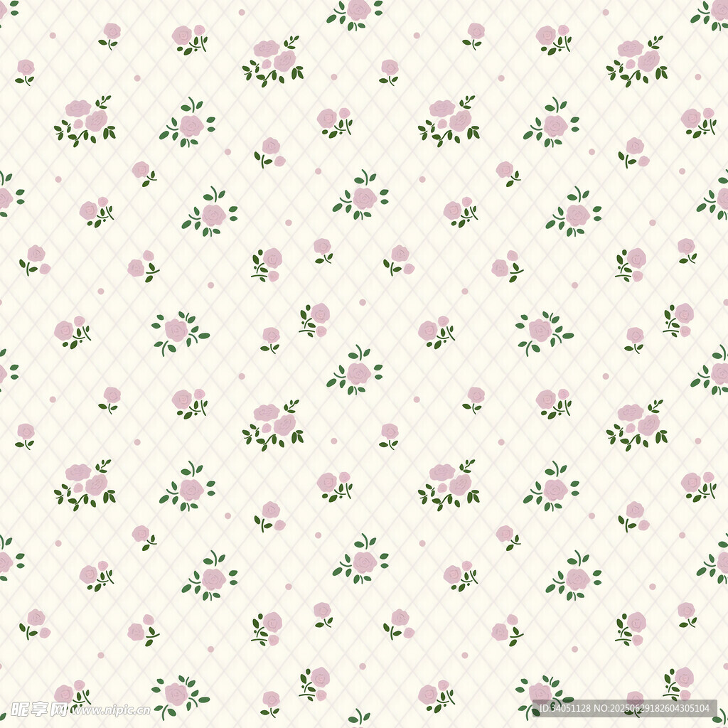 粉色小花简约无缝图案
