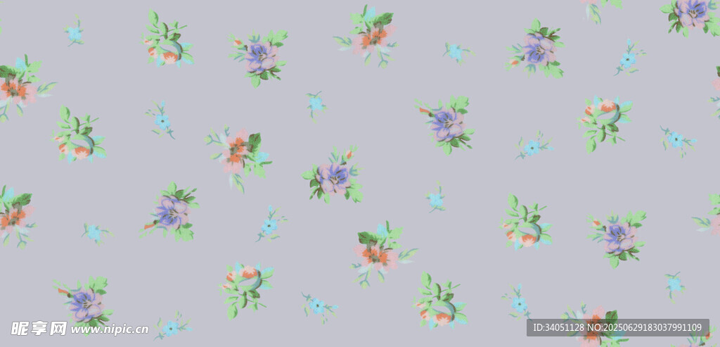 多彩小鸟花卉图案背景