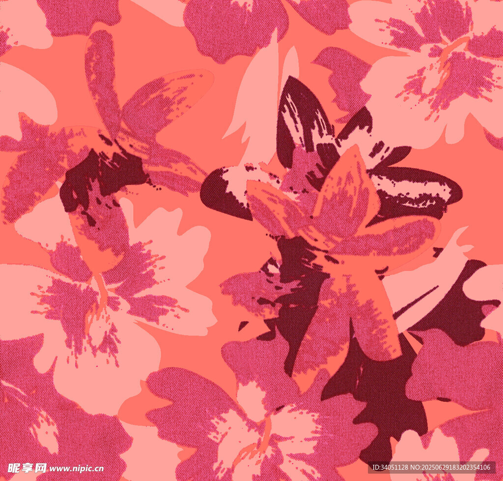 粉色花卉图案背景纹理
