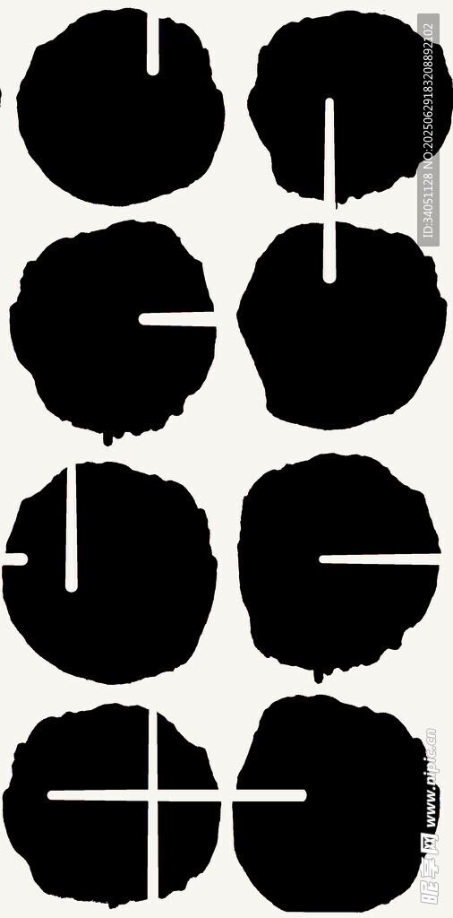 圆形图案中的线条组合