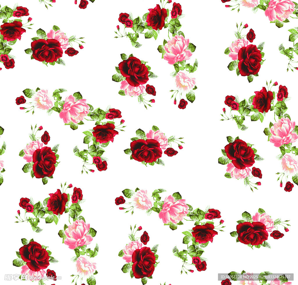 花卉图案背景 色彩绚丽