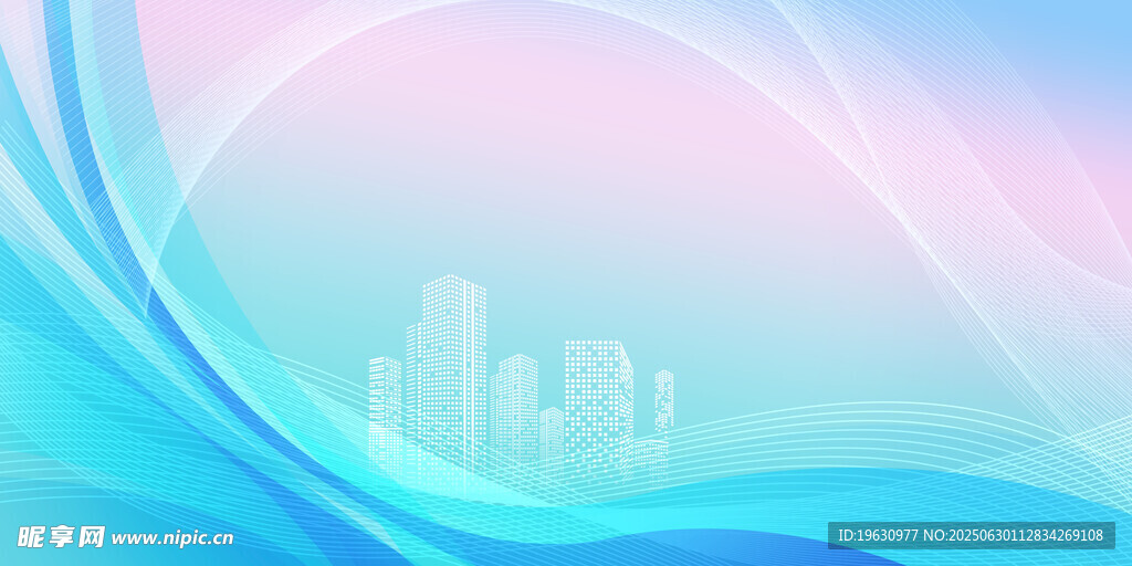 梦幻渐变城市背景图