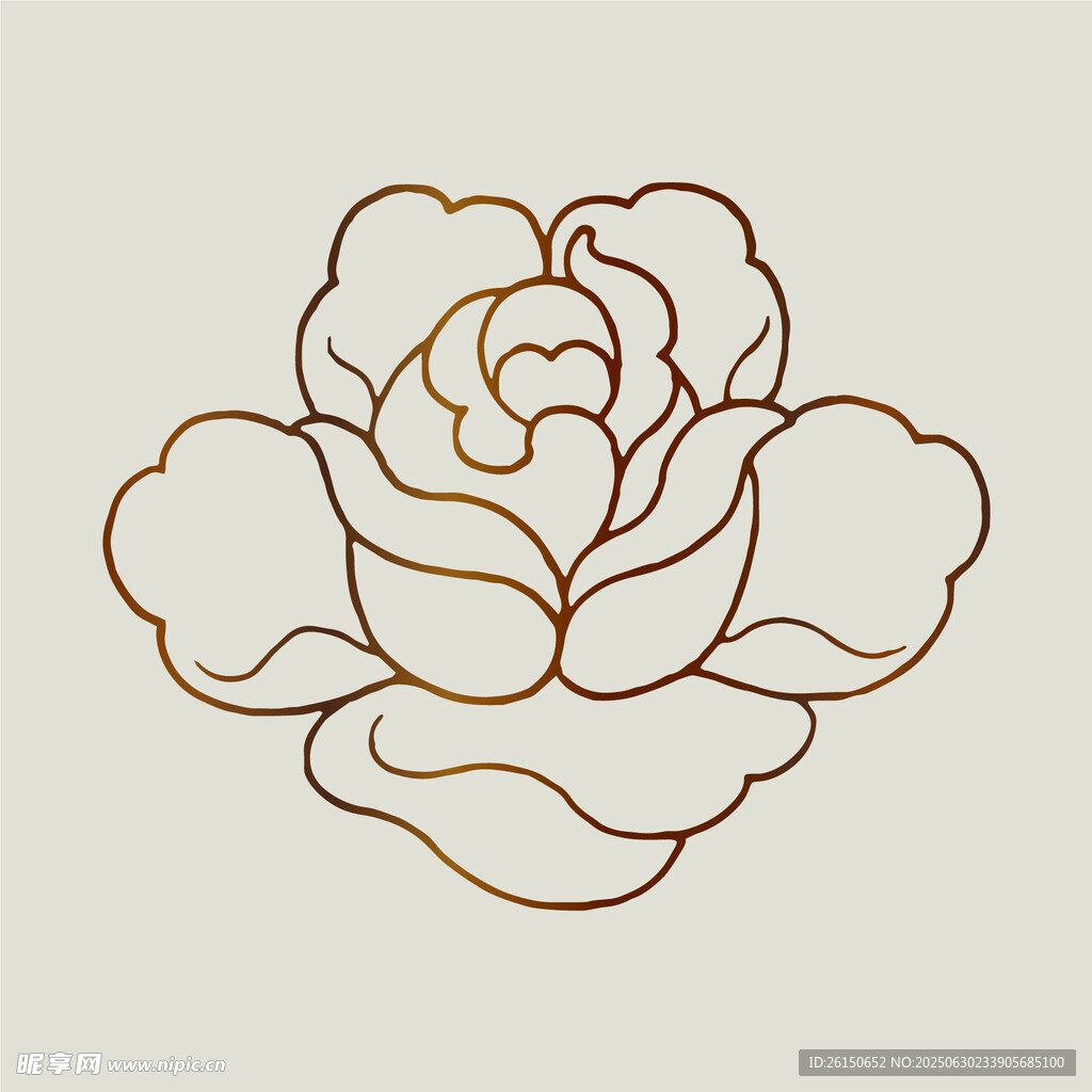 简约线条玫瑰花图案