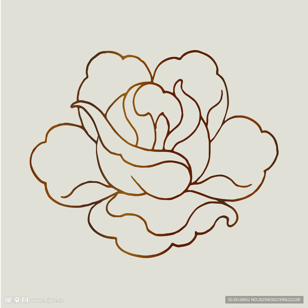 简约线条优雅装饰花纹传统纹样花