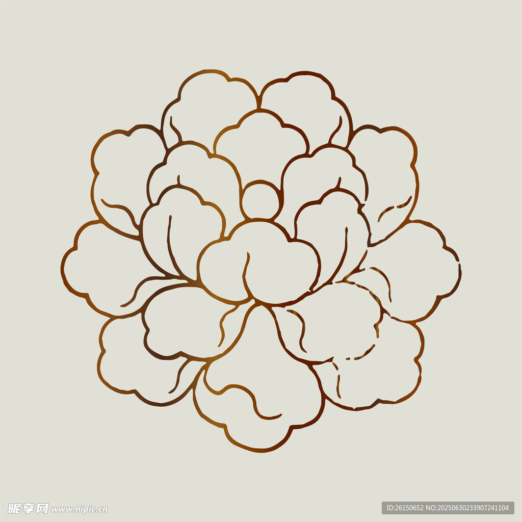 简约线条优雅装饰花纹传统纹样花