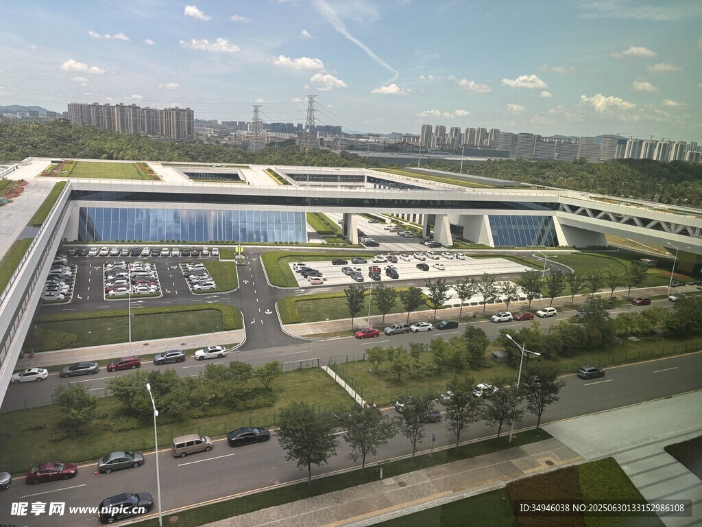 现代建筑园区鸟瞰景观