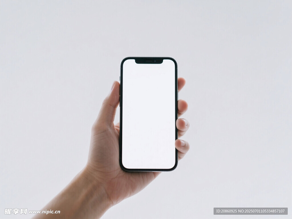 手持空白屏幕智能手机