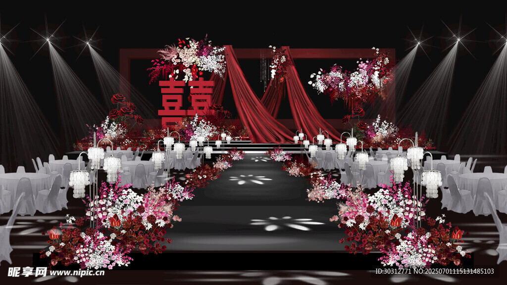 中式婚礼浪漫舞台布置