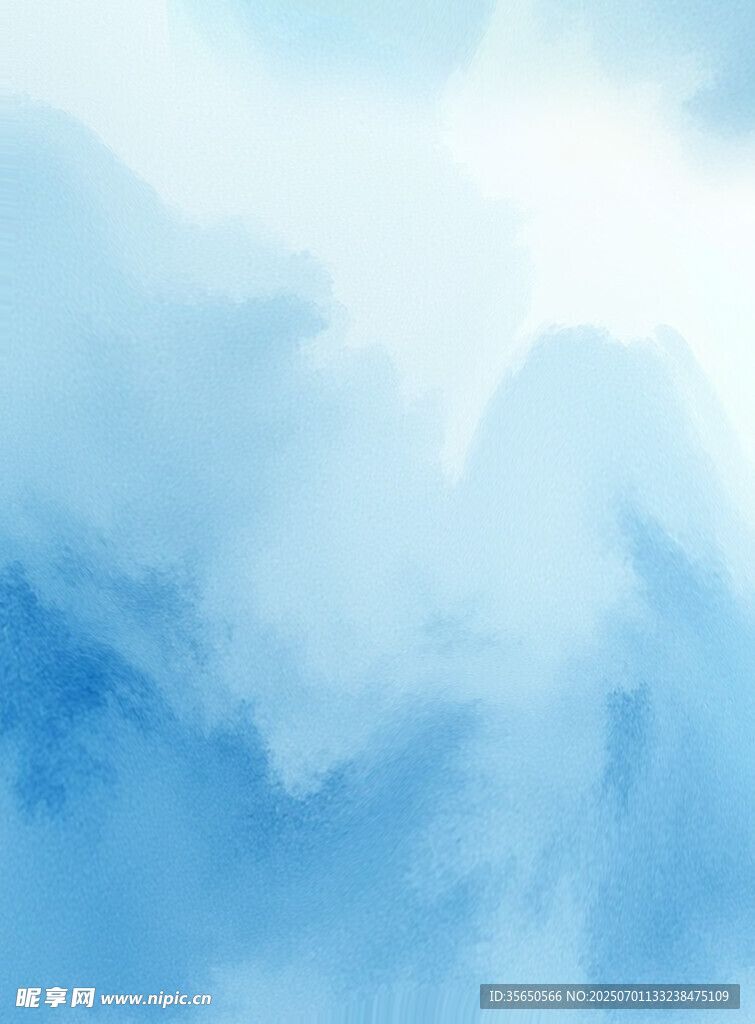 淡蓝色梦幻水彩背景图