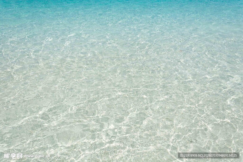 清澈见底的浅海海水