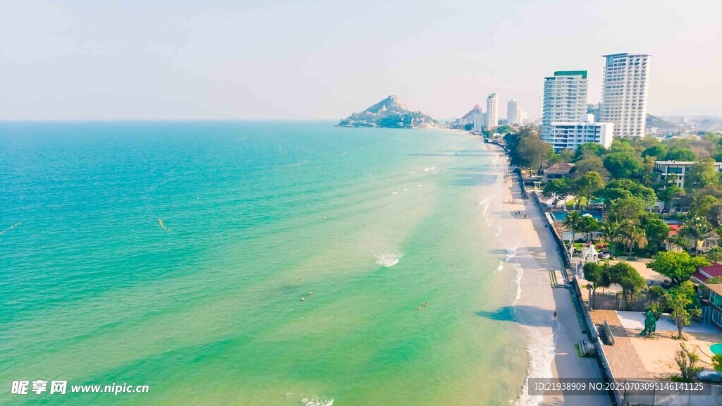 海滨城市美丽海岸线风光