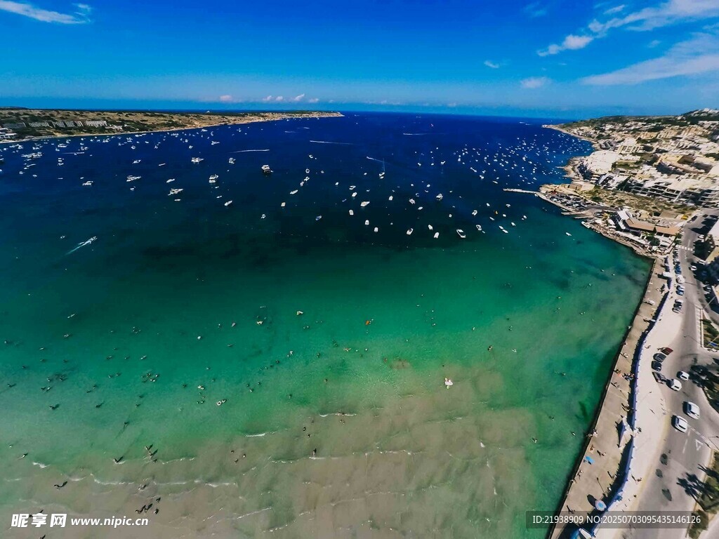 美丽海滨风光俯瞰图