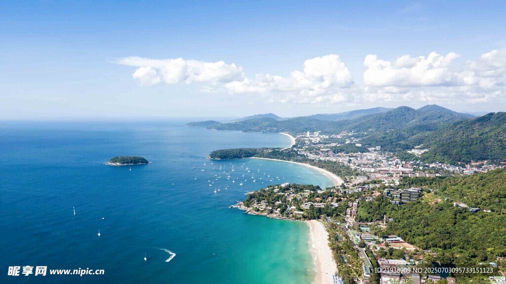 美丽海滨风光俯瞰图