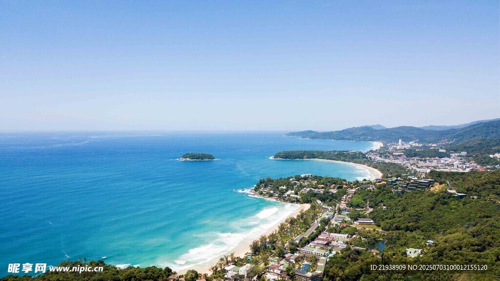 美丽海滨风光俯瞰图