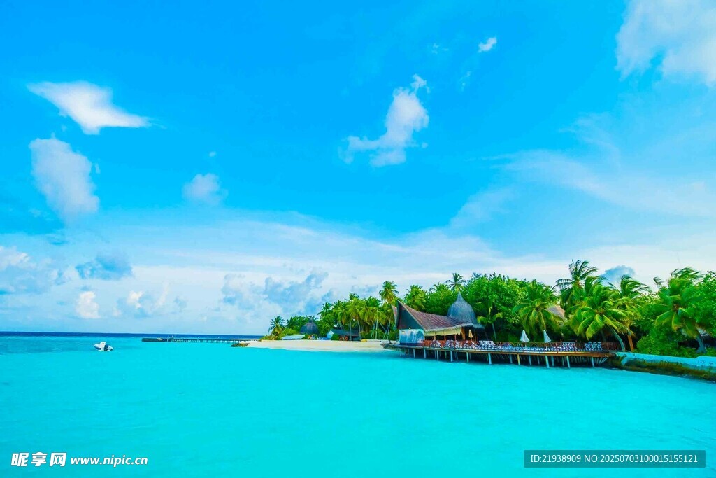 梦幻海岛蓝色海景风光